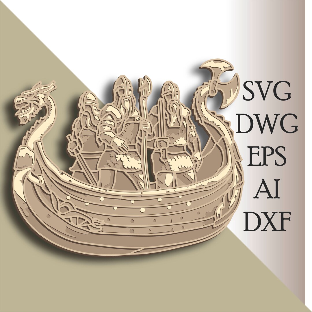 Viking Multilayer SVG/ Viking Cut File/ 3D Layer/ Plywood Cutting