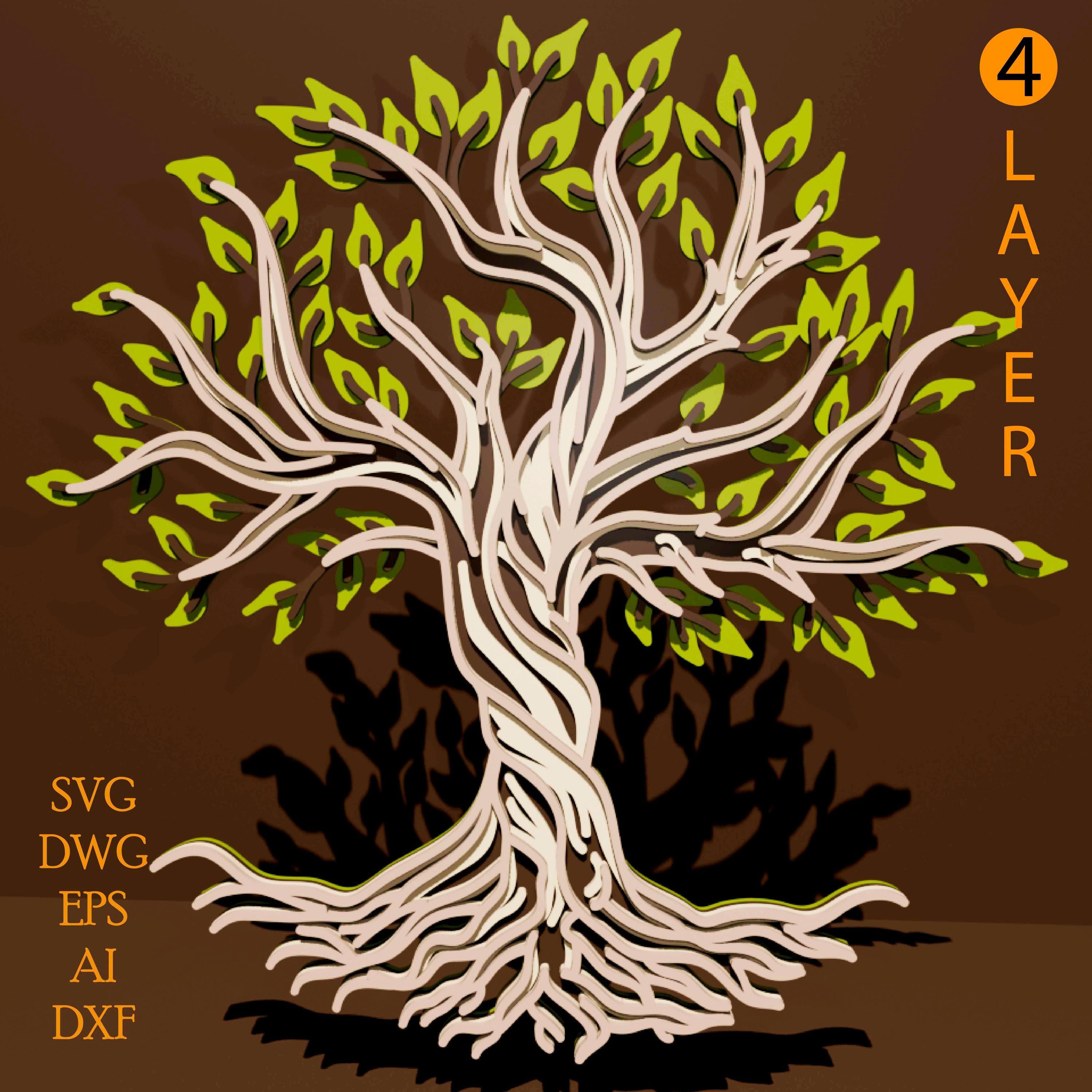 Tree of Life Multilayer SVG. Laser Cut File. Layer Construction