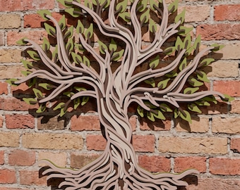 Tree of Life multilayer SVG. Laser cut file. Layer construction. Plywood cutting. CNC. Mandala