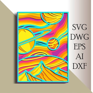 Space multilayer SVG/ Space cut file/ 3D layer/ Plywood cutting/ Paper cutting/ SVG file/ 3D mandala plywood