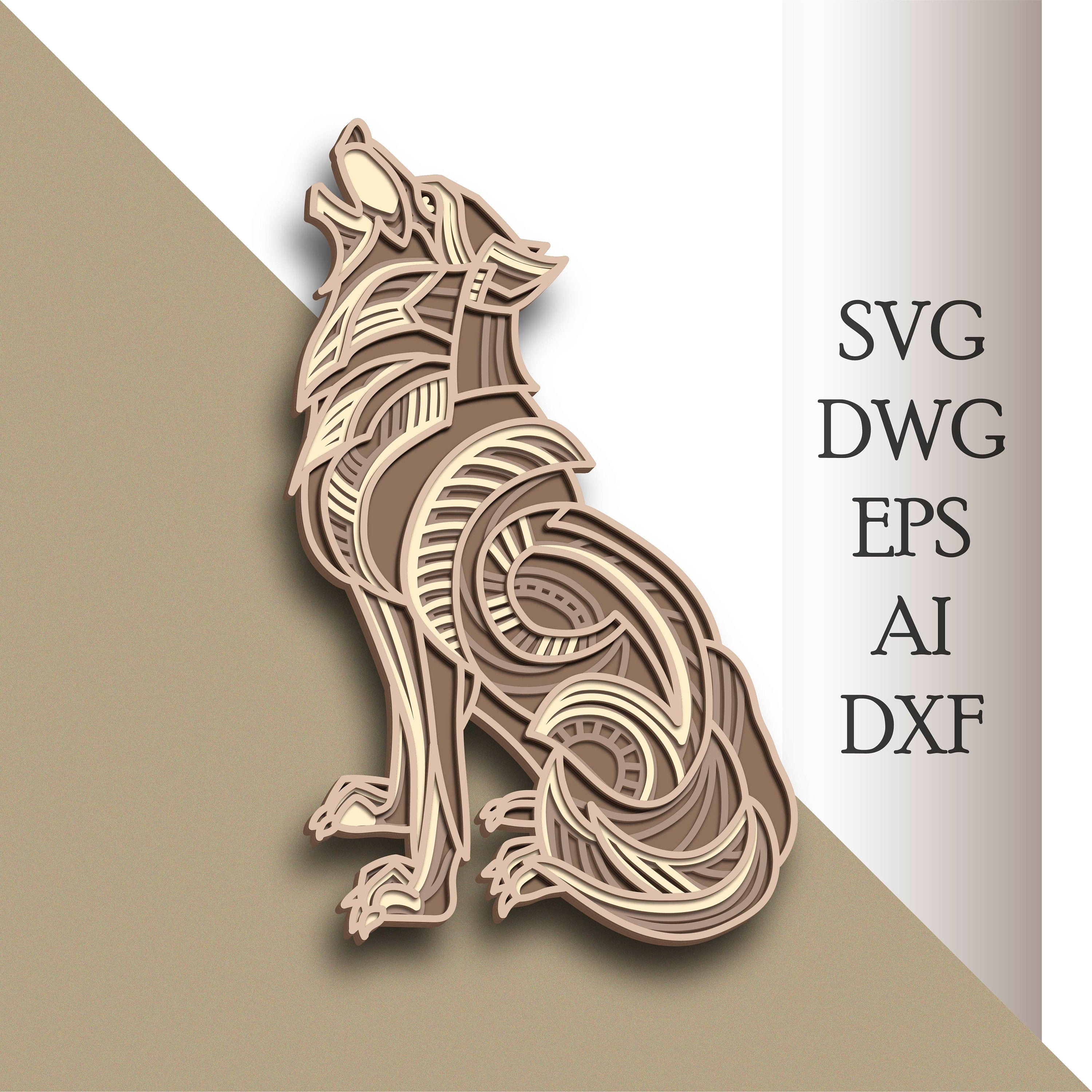 Download Wolf multilayer SVG/ Wolf cut file/ 3D layer/ Plywood cutting/ | Etsy
