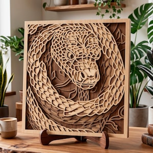 Schlange multilayer SVG. Laser cut Datei. Lagenbau. Sperrholzzuschnitt. CNC. Mandala Sperrholz