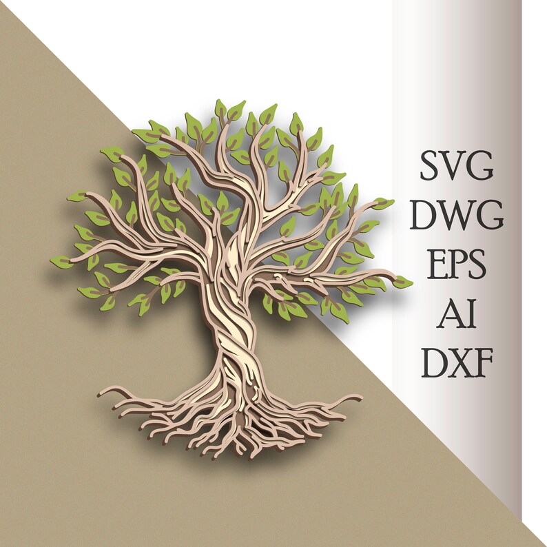 Tree of Life multilayer SVG Tree of Life cut file 3D layer Plywood cutting Paper cutting SVG file 3D mandala plywood