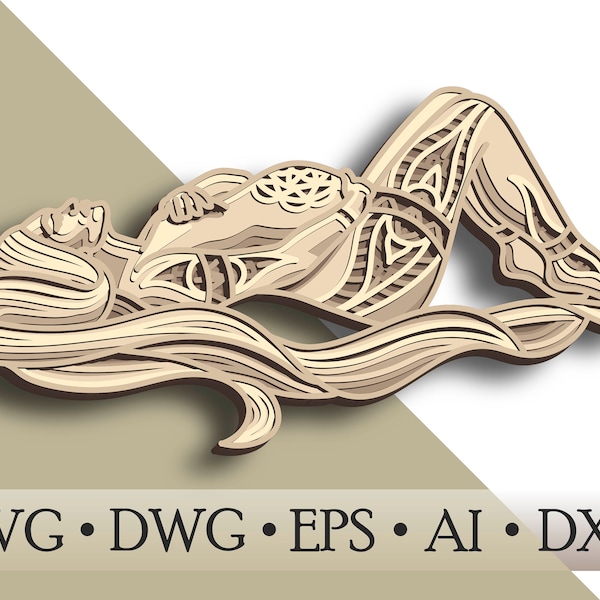 Pregnant woman multilayer SVG/ Pregnant woman cut file/ 3D layer/ Plywood cutting/ Paper cutting/ SVG file/ 3D mandala plywood