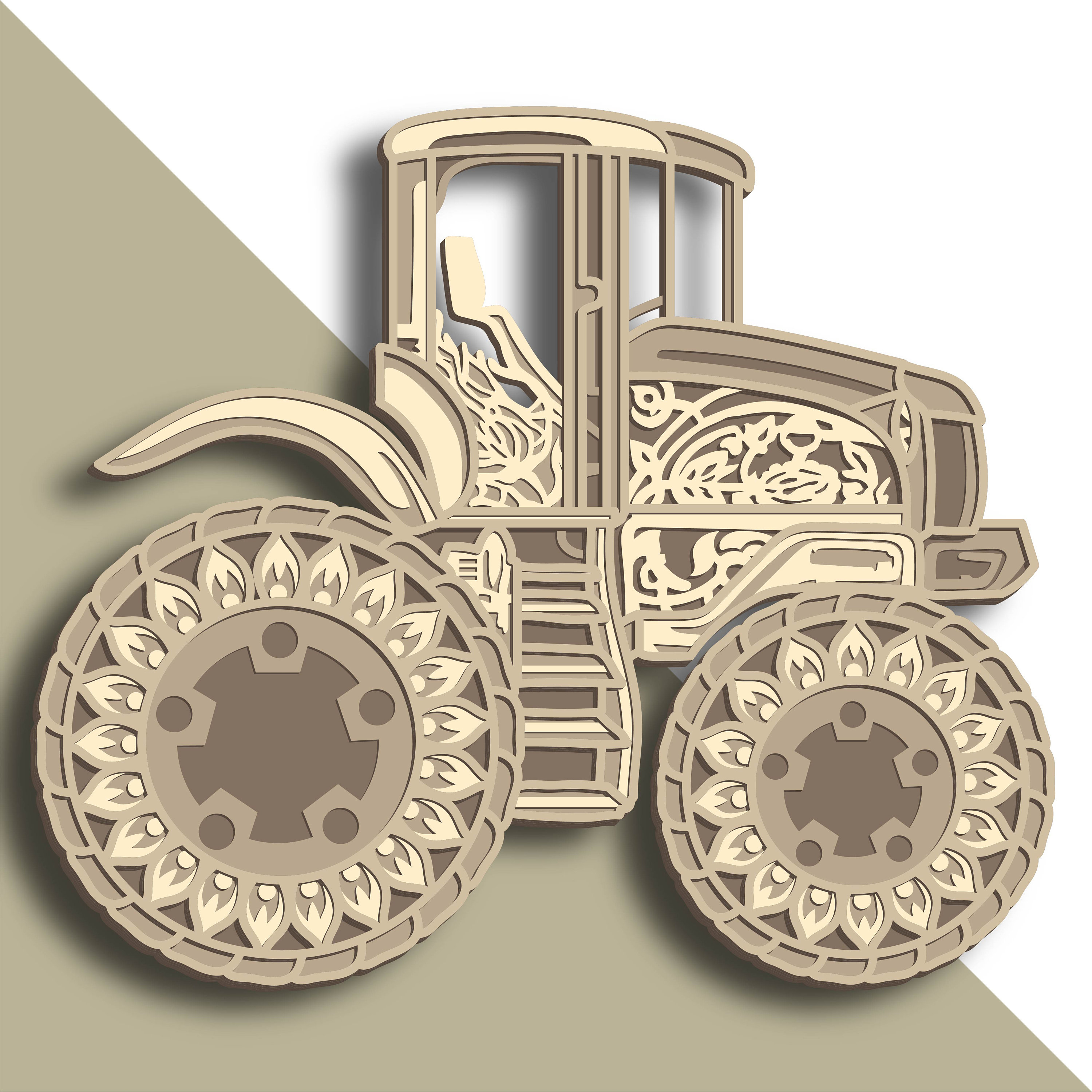Multilayer Sign Tractor Tractor Multilayer SVG. Laser Cut File. Layer Construction. Plywood ...