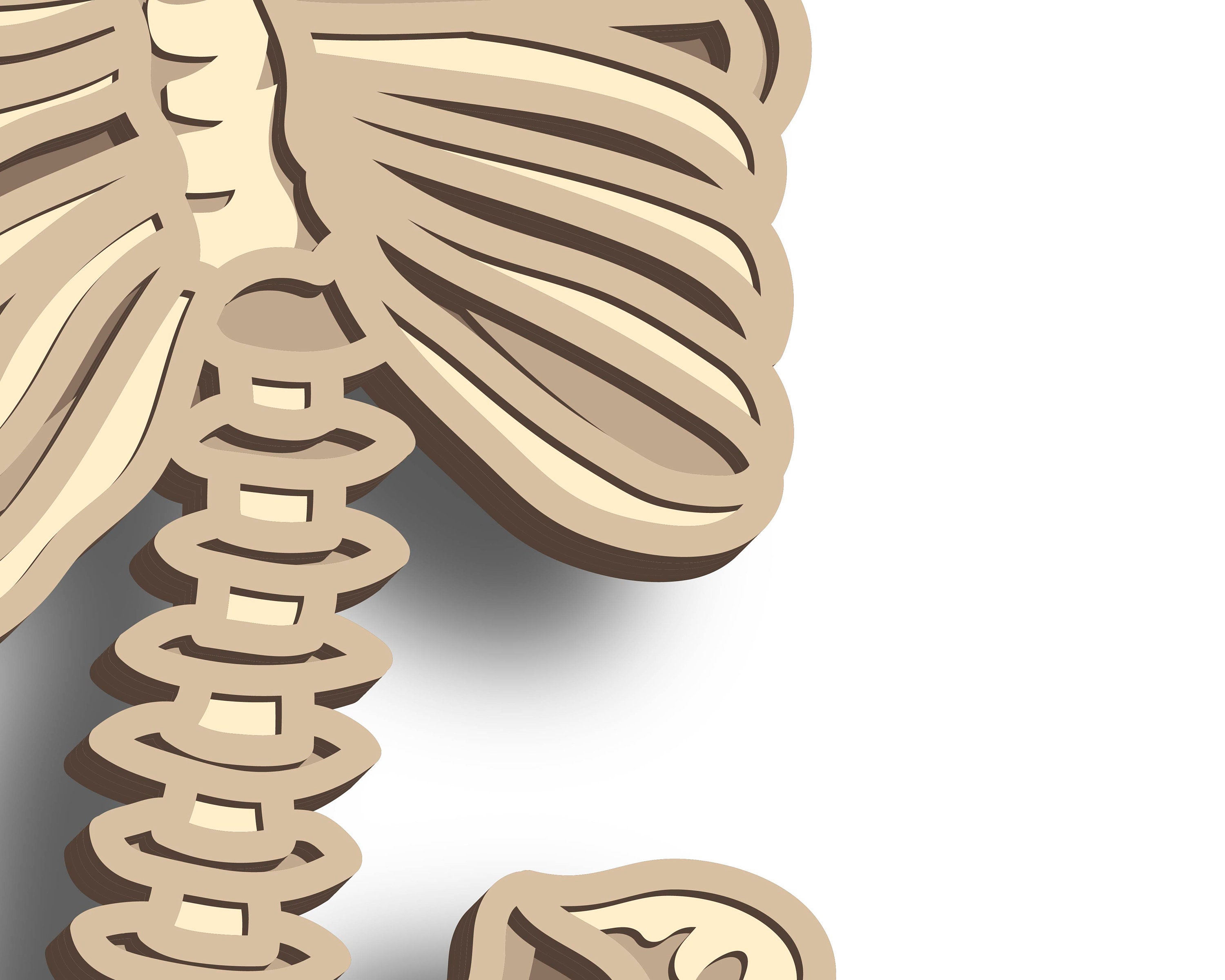 Skeleton Multilayer SVG. Laser Cut File. Layer Construction. Plywood ...