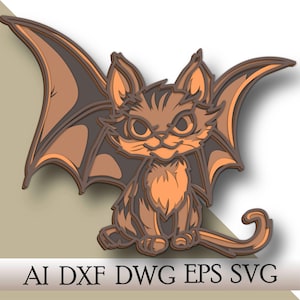SVG multicouche chat/ Fichier découpé chat/ Calque 3D/ Découpe de contreplaqué/ Découpe de papier/ Fichier SVG/ Contreplaqué mandala 3D