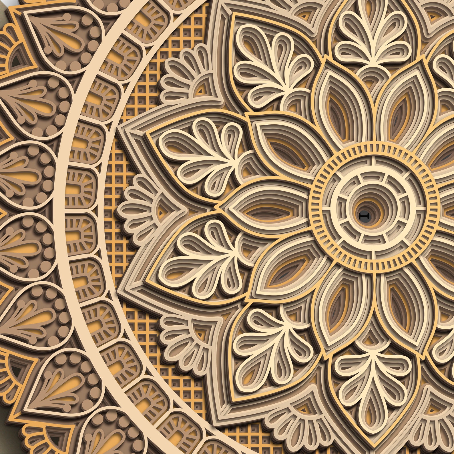 Download Mandala multilayer SVG/ Mandala cut file/ 3D layer/ Plywood | Etsy