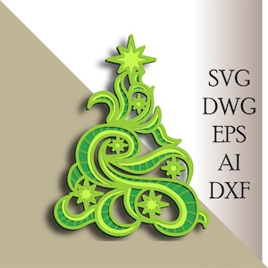 Christmas Tree multilayer SVG/ Christmas Tree cut file/ 3D layer/ Plywood cutting/ Paper cutting/ SVG file/ 3D mandala plywood