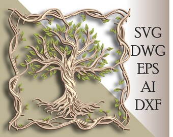 Tree of Life multilayer SVG/ Tree of Life cut file/ 3D layer/ Plywood cutting/ Paper cutting/ SVG file/ 3D mandala plywood