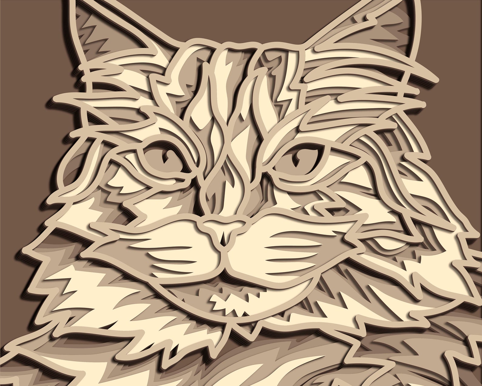 Cat Multilayer SVG/ Cat Cut File/ 3D Layer/ Plywood Cutting/ - Etsy