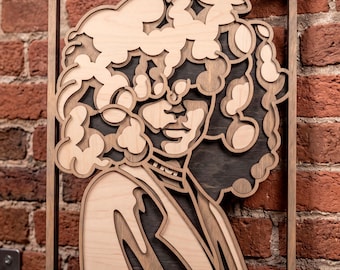 African Woman multilayer SVG. Laser cut file. Layer construction. Plywood cutting. CNC. Mandala plywood