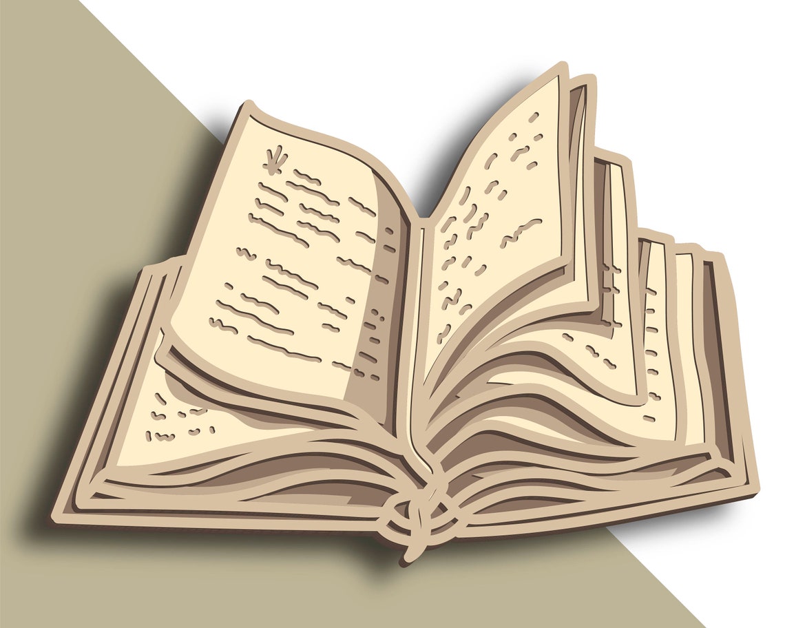 Book Multilayer SVG. Laser Cut File. Layer Construction. Plywood ...