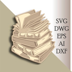 Book multilayer SVG/ Book cut file/ 3D layer/ Plywood cutting/ Paper cutting/ SVG file/ 3D mandala plywood