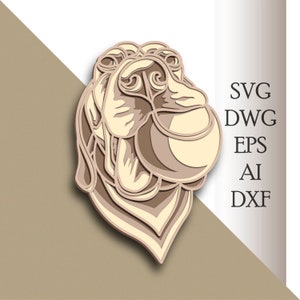 Dog multilayer Dog svg/ Dog cut file/ 3D layer/ Plywood cutting/ Paper cutting/ SVG file/ 3D mandala plywood