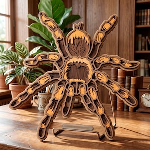 Wielowarstwowy plik SVG 3D Spider. Plik cięty laserowo. Konstrukcja warstwowa. Cięcie sklejki. CNC. Sklejka mandala.