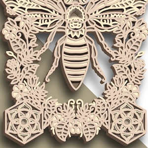 Bee Multilayer SVG/ Bee Cut File/ 3D Layer/ Plywood Cutting/ Paper ...