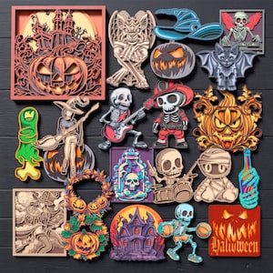 Halloween Multilayer SVG Bundle, Laser Cut Files (Digital Download)