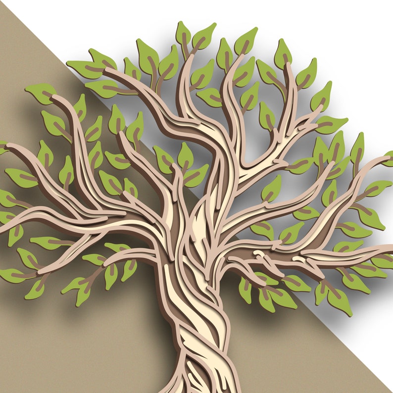 Tree of Life multilayer SVG Tree of Life cut file 3D layer Plywood cutting Paper cutting SVG file 3D mandala plywood