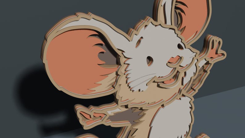 Mouse Multilayer SVG. Laser Cut File. Layer Construction. Plywood ...