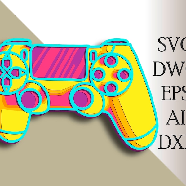 Gamer multilayer SVG/ Gamer cut file/ 3D layer/ Plywood cutting/ Paper cutting/ SVG file/ 3D mandala plywood