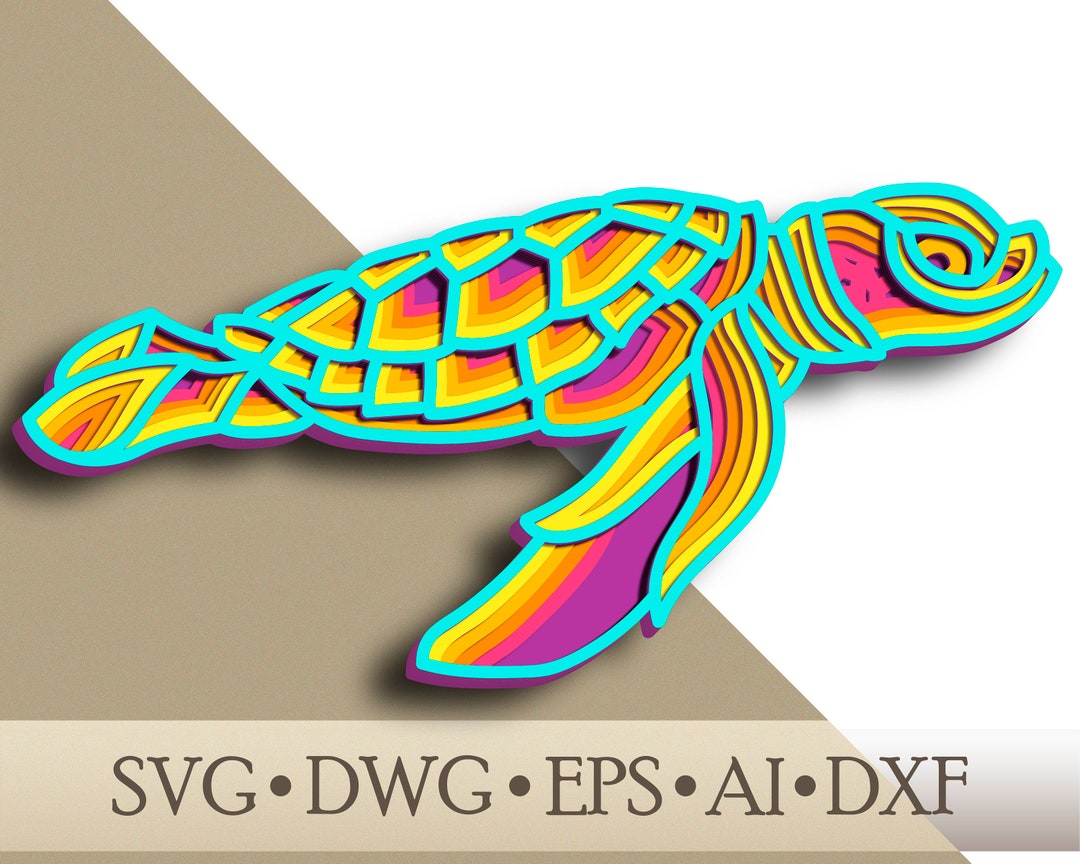 Turtle Multilayer SVG/ Turtle Cut File/ 3D Layer/ Plywood Cutting ...