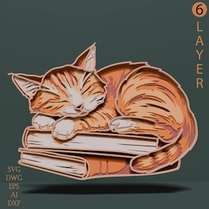 3D Layered Cat Mandala SVG: Laser Cut File for Cricut