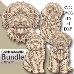 Dog Svg Bundle multilayer/ Goldendoodle Bundle cut file/ 3D layer/ Plywood cutting/ Paper cutting/ Svg file/ 3D mandala plywood