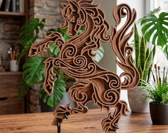 Multilayer Pferd SVG. Laser cut Datei. Lagenbau. Sperrholzzuschnitt. CNC. Mandala Sperrholz