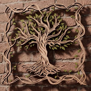 Tree of Life multilayer SVG. Laser cut file. Layer construction. Plywood cutting. CNC. Mandala