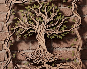 Tree of Life multilayer SVG. Laser cut file. Layer construction. Plywood cutting. CNC. Mandala