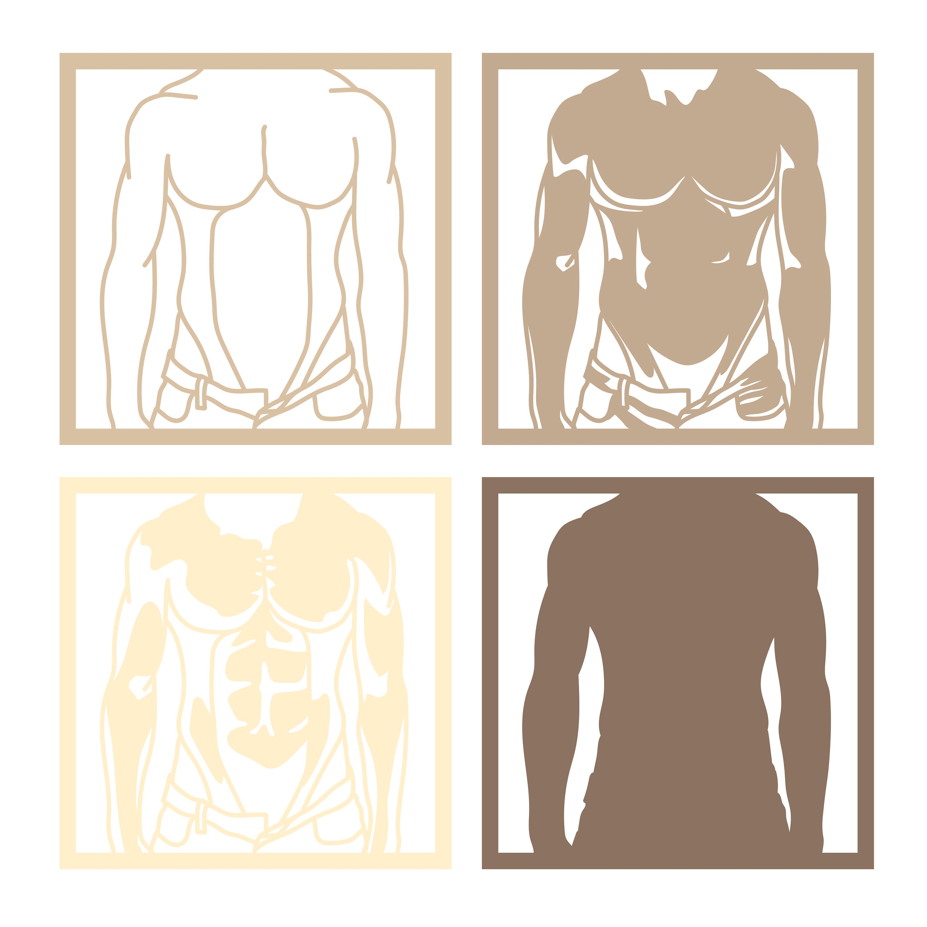 Man Body Multilayer SVG. Laser Cut File. Layer Construction. Plywood ...