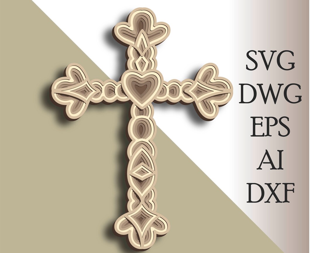 Cross Multilayer SVG/ Cross Cut File/ 3D Layer/ Plywood - Etsy