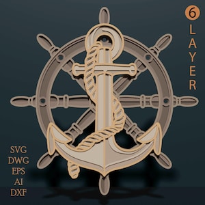 3D Anchor Mandala SVG: Multilayer Cut File (Digital Download)