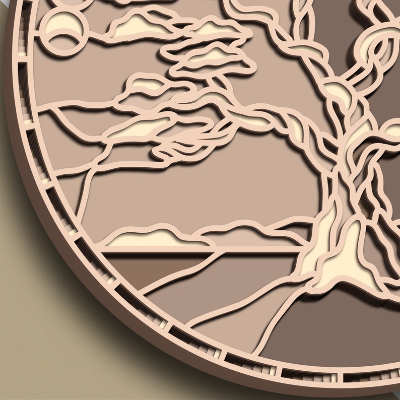 Download Tree Moon Multilayer Svg Tree Moon Cut File 3d Layer Plywood Cutting Paper Cutting Svg File 3d Mandala Plywood Art Collectibles Drawing Illustration Kromasol Com