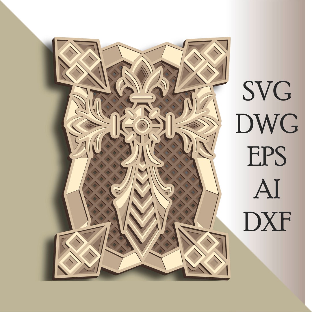 Cross Multilayer SVG/ Cross Cut File/ 3D Layer/ Plywood Cutting/ Paper ...
