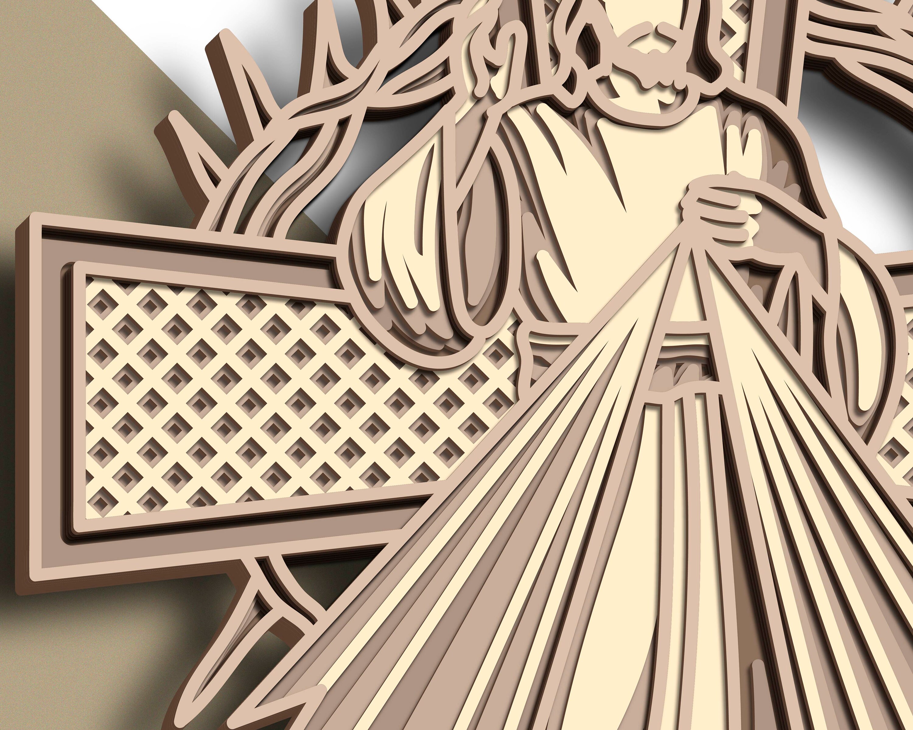Mercy Cut Out Divine Mercy Multilayer SVG. Laser Cut File. Layer Construction ...