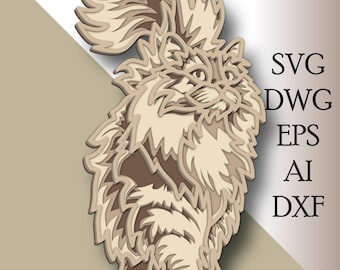 Cat multilayer SVG/ Cat cut file/ 3D layer/ Plywood cutting/ Paper cutting/ SVG file/ 3D mandala plywood