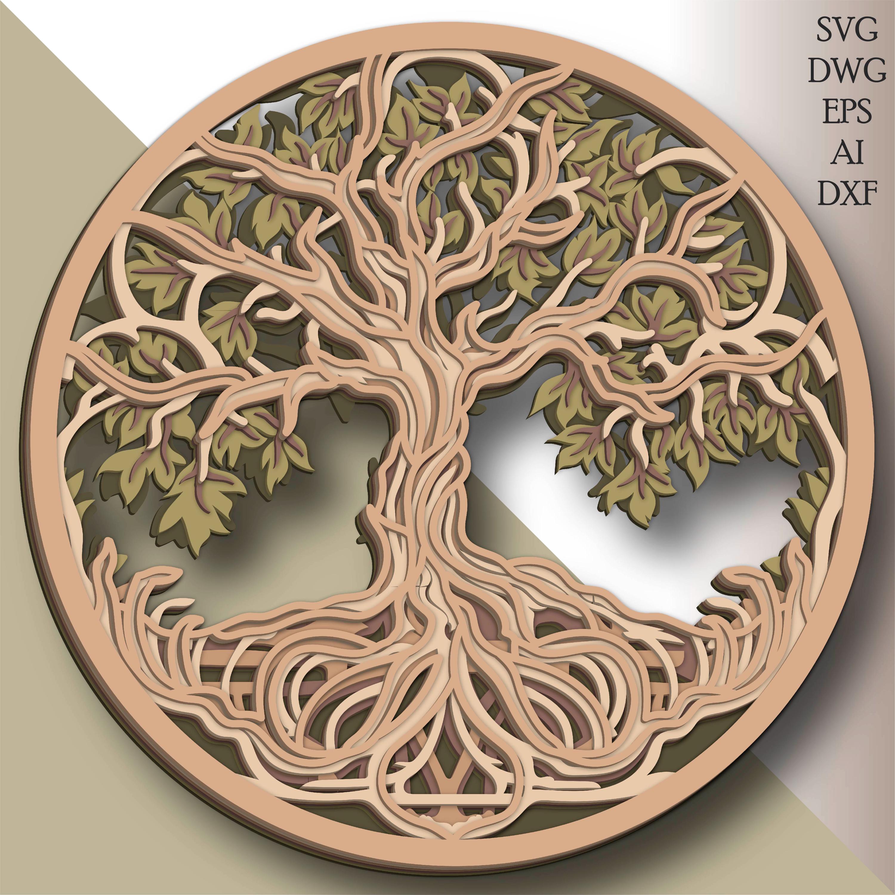 3D Tree of Life Mandala: Multilayer SVG Laser Cut File - Etsy Norway