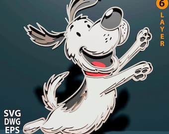 Dog SVG multilayer. Laser cut file. 3D Mandala. Paper cutting. CNC. Pet animal
