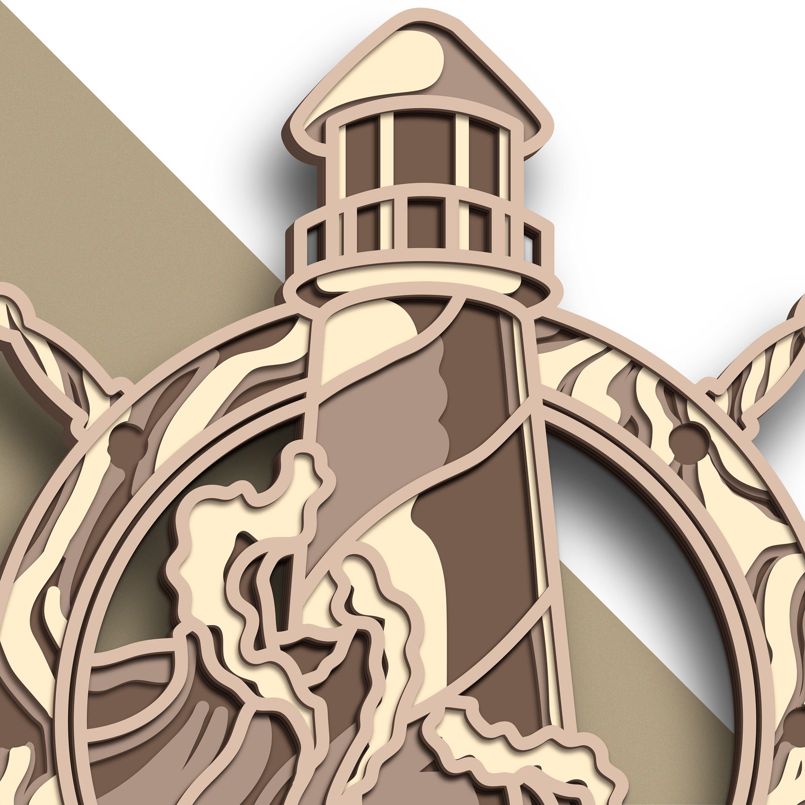 Lighthouse Multilayer SVG/ Lighthouse Cut File/ 3D Layer/ Plywood