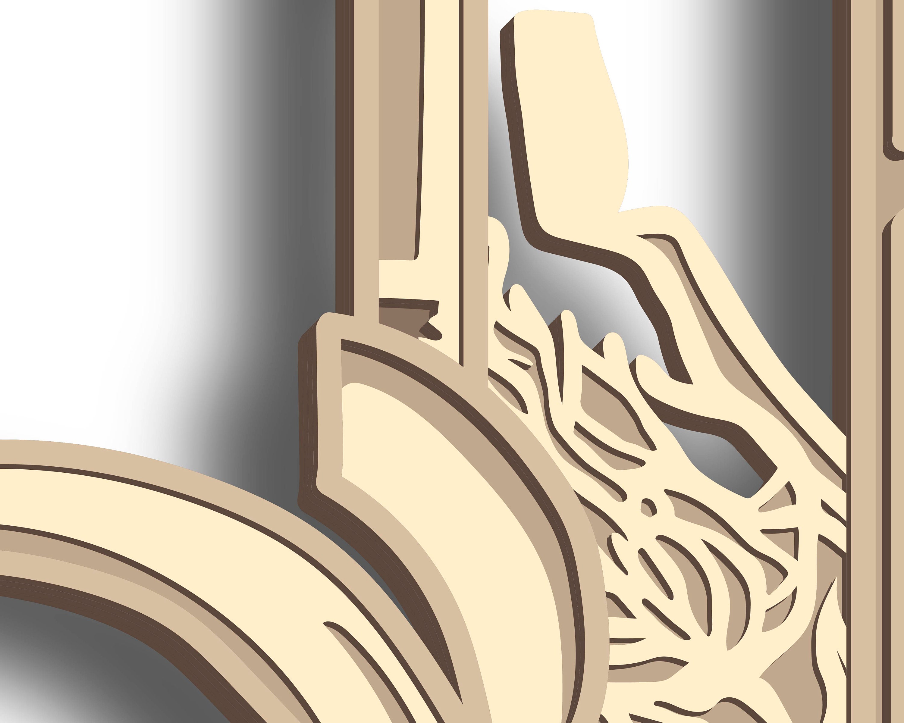 Multilayer Sign Tractor Tractor Multilayer SVG. Laser Cut File. Layer Construction. Plywood ...