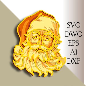 Santa multilayer SVG/ Santa cut file/ 3D layer/ Plywood cutting/ Paper cutting/ SVG file/ 3D mandala plywood