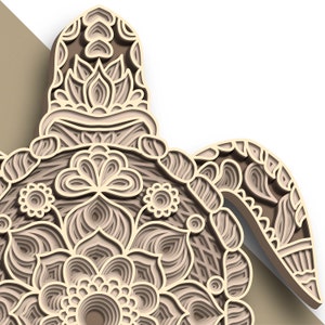 Turtle multilayer SVG/ Turtle cut file/ 3D layer/ Plywood cutting/ Paper cutting/ SVG file/ 3D mandala plywood image 6