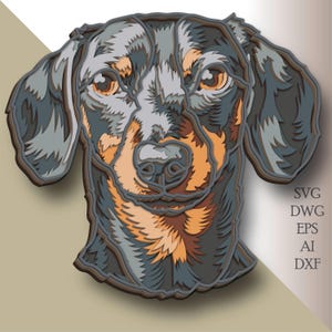 Dackel 3D Multilayer SVG / Hund SVG / 3D Laser Carving / Holzdekor / 3D Modell / Laserschnittmodell / DXF-Datei