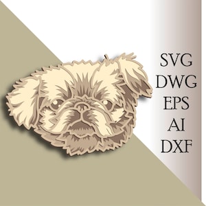 Pekingese multilayer Dog svg/ Pekingese cut file/ 3D layer/ Plywood cutting/ Paper cutting/ SVG file/ 3D mandala plywood