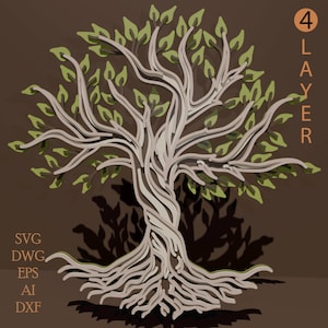 3D Tree of Life multilayer SVG/ Tree of Life cut file/ 3D layer/ Plywood cutting/ Paper cutting/ SVG file/ 3D mandala plywood