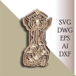 Nativity multilayer SVG/ Nativity cut file/ 3D layer/ Plywood cutting/ Paper cutting/ SVG file/ 3D mandala plywood
