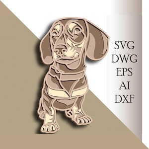 Dachshund multilayer Dog svg/ Dachshund cut file/ 3D layer/ Plywood cutting/ Paper cutting/ SVG file/ 3D mandala plywood