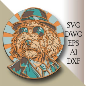 Goldendoodle multicamadas SVG/ arquivo de corte Goldendoodle/ camada 3D/ corte de madeira compensada/ corte de papel/ arquivo SVG/ madeira compensada mandala 3D
